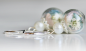 Preview: Silberfarbene Ohrhänger mit echten soft pastell Blüten und Perle / Blumenstrauß / Brautstrauß / Geschenk für Sie